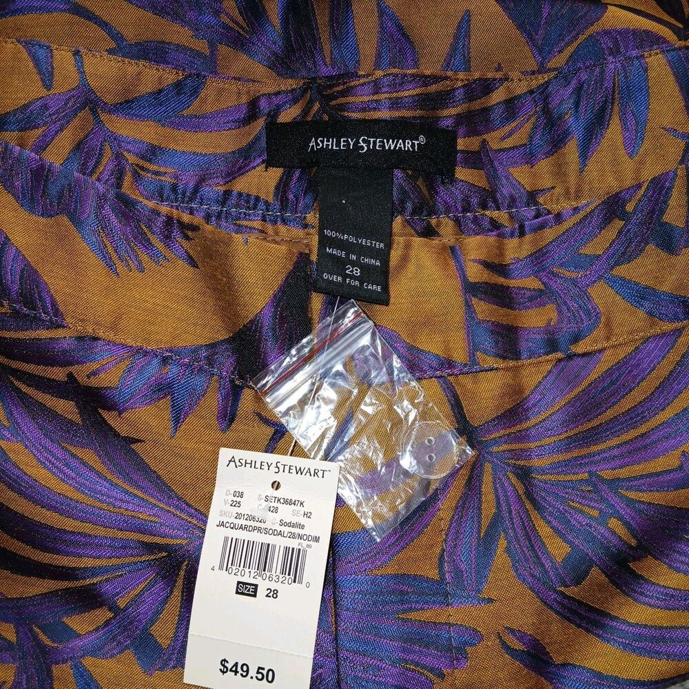 NWT ASHLEY STEWART Womens 28/30 2pc Floral Jacquard Jacket & Pant Career Church - Picture 13 of 14
